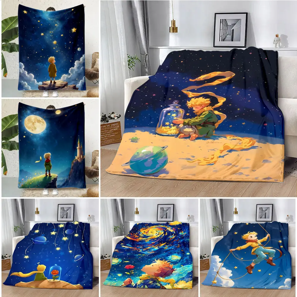 

Carcoon The Little Prince Printed Blanket Picnic Blankets Warm Blanket Soft and Comfortable Blanket Home Travel Birthday Gift