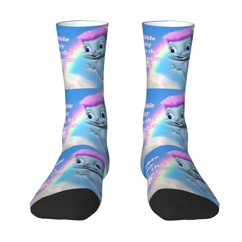 Bibble Motto Dress Socks Men's Women's Warm Breathable Fashion Novelty Crazy Crew Socks