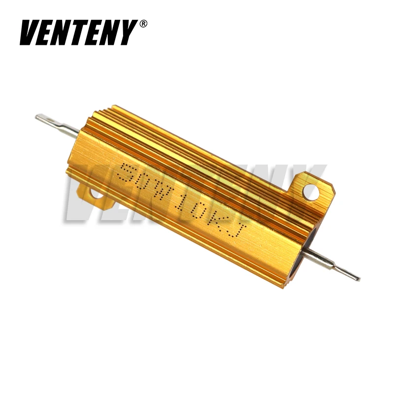 50W 100W Aluminum Power Metal Shell Case Wirewound Resistor 0.01R ~ 100K 1 4 6 8 10 20 200 500 1K 10K ohm resistance RX24 DSSRQI