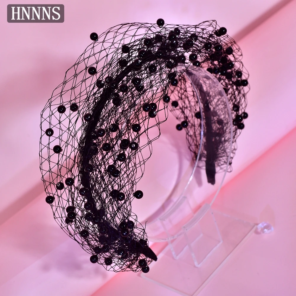 

HNNNS Elegant Pearl Decoration Hairband French Vintage Headband Fashion Charming Hoop Hair Accessories Prom Headdress A310