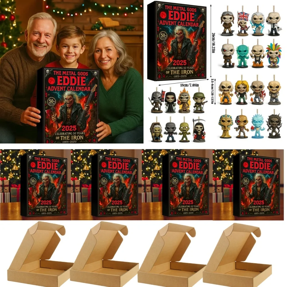 

Адвент-календарь Eddie на 24 дня, Рождественский оркестр на 2025 год, подвеска, Адвент-календарь, 24 шт., брелок с фигуркой