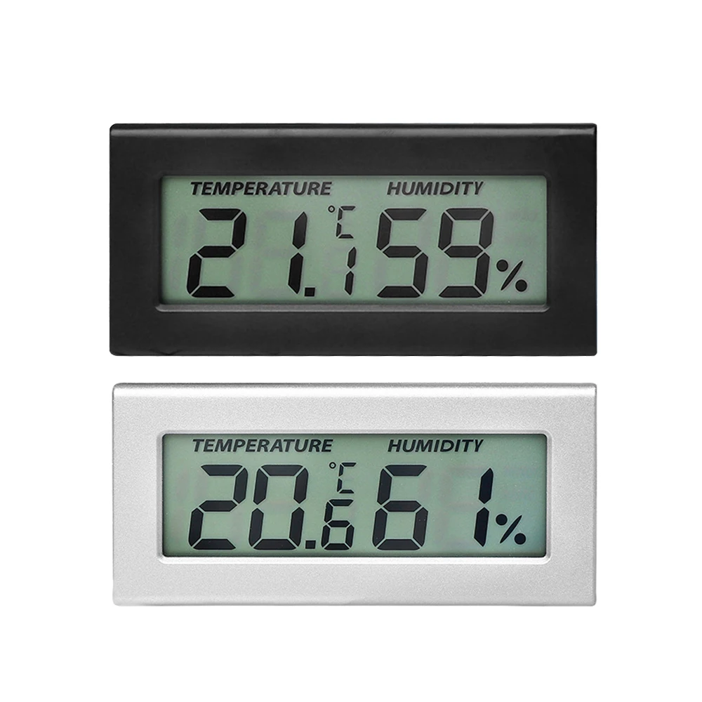 Mini Digital LCD Indoor conveniente sensore di temperatura misuratore di umidità termometro igrometro calibro nero argento