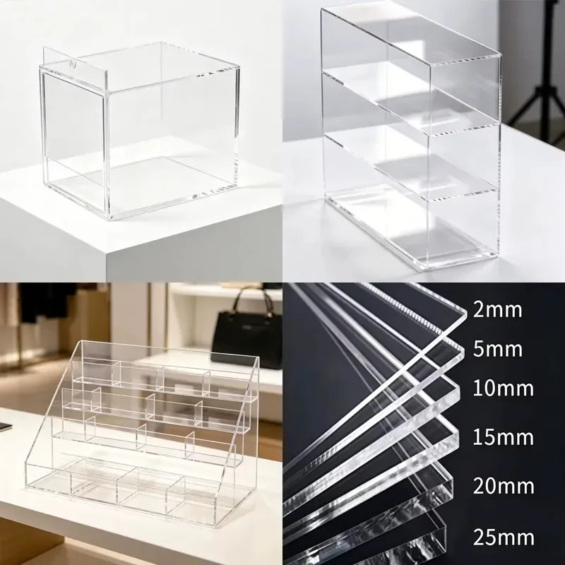 Large Capacity Sturdy Acrylic Display Stand Easy to Assemble Customizable Shelves Simple Design