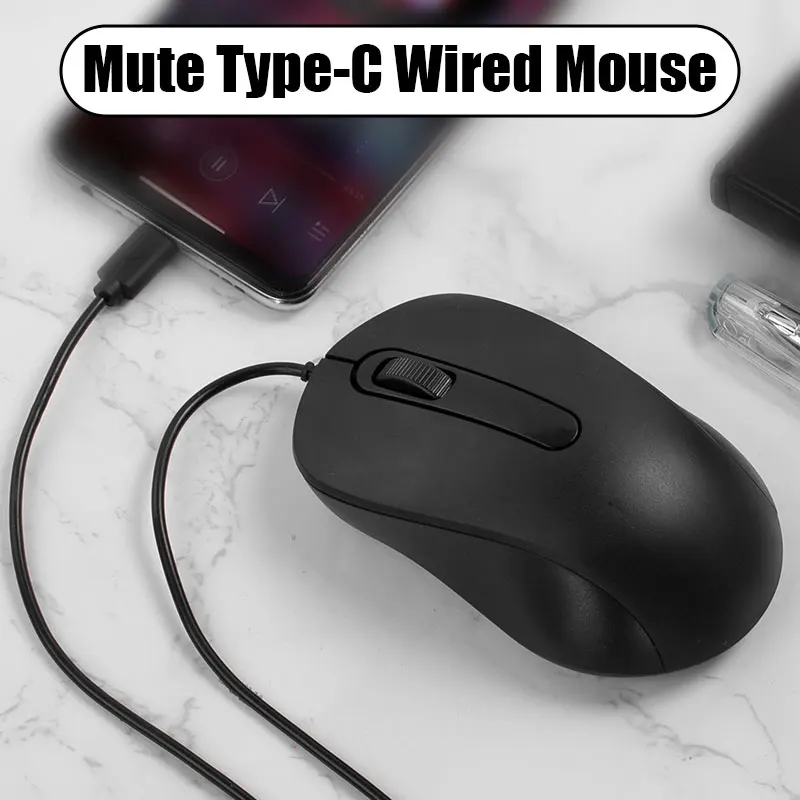 Silent Type C Wired Mouse Girl Gifts Ergonomic Mini Pink Optical Mause Home Office Mice For Laptop Tablet Windows Android Mac