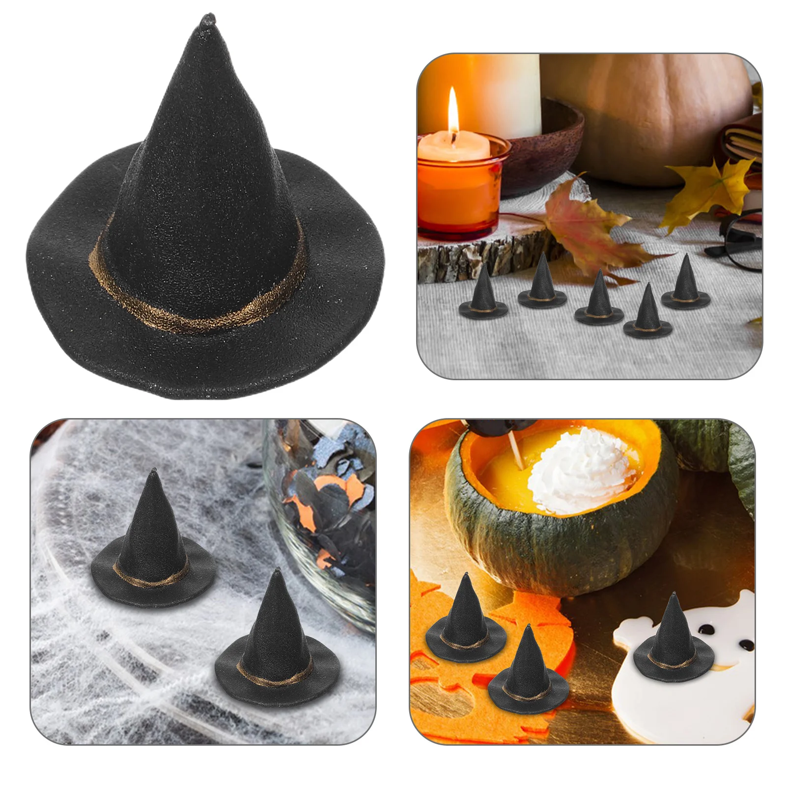 

12 Pcs Decor Tiny Hats for Crafts Mini Miniatures Halloween Decorations Party Props Supplies
