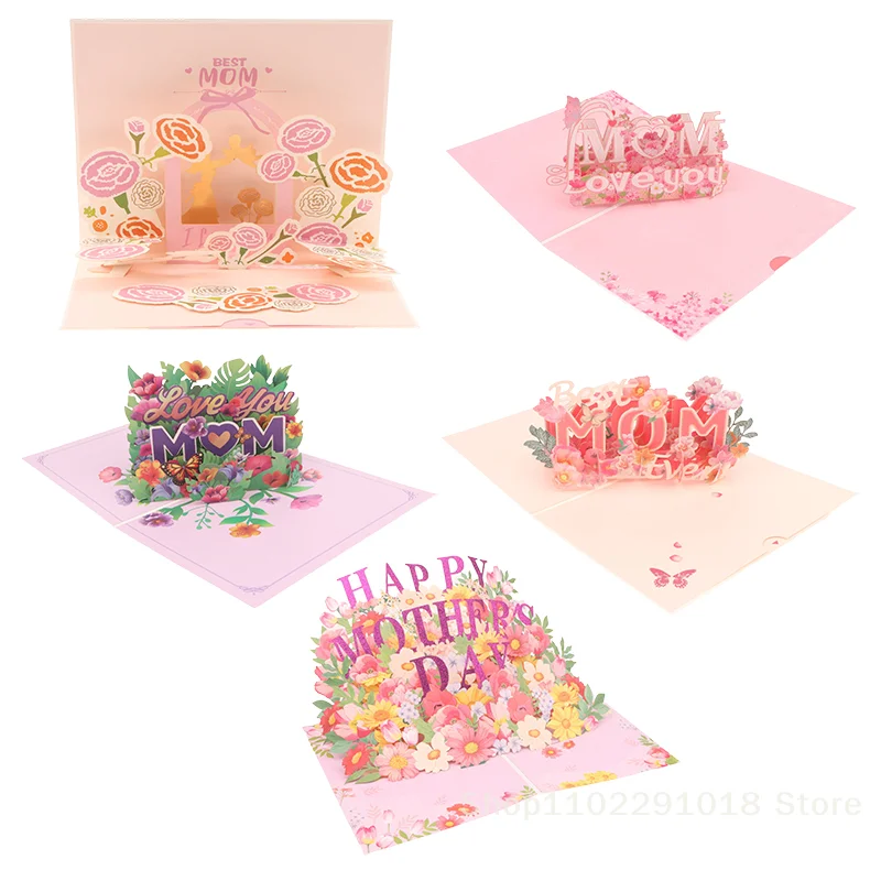

3D Happy Mother's Day Card Pop Up Mothers Day Card Greeting Card Postcard Creative Postcard For Mom Wife Surprise Gifts