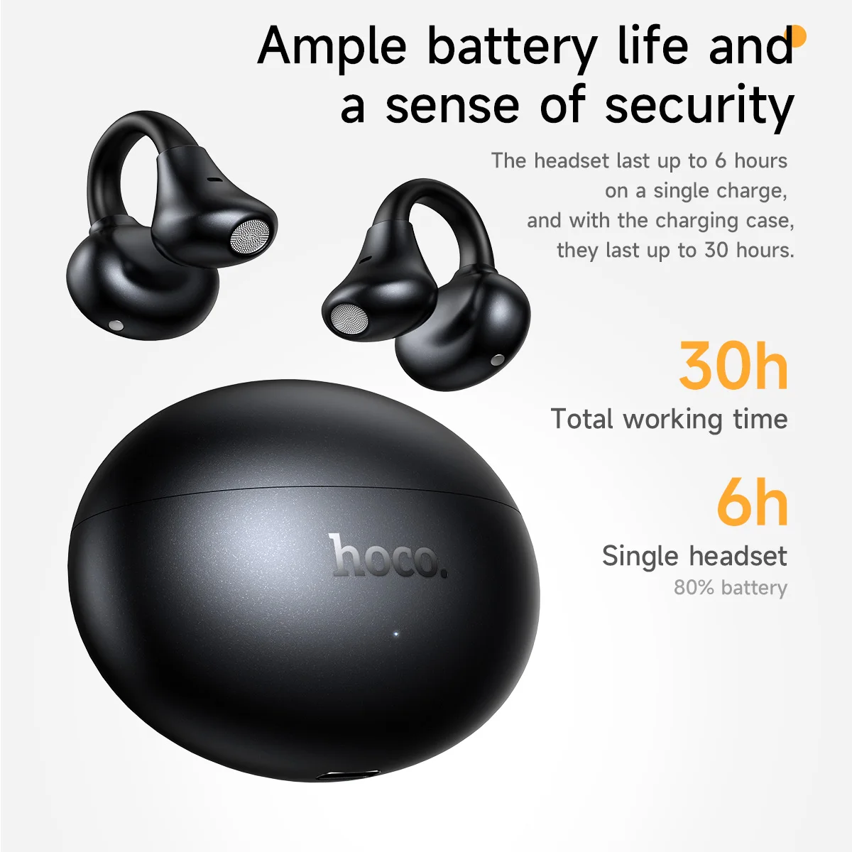 

HOCO OWS Ear Clip Bluetooth Wireless Earphones Ear Hook Earbuds Sport Headphone with Microphone App Controled Music Universal