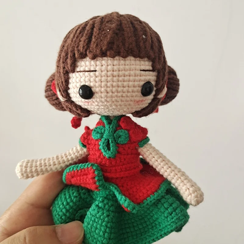 Hand-crocheted Wool Children's Dolls DIY Creative Cartoon Characters Schoolgirl Backpack Hanging Ornaments