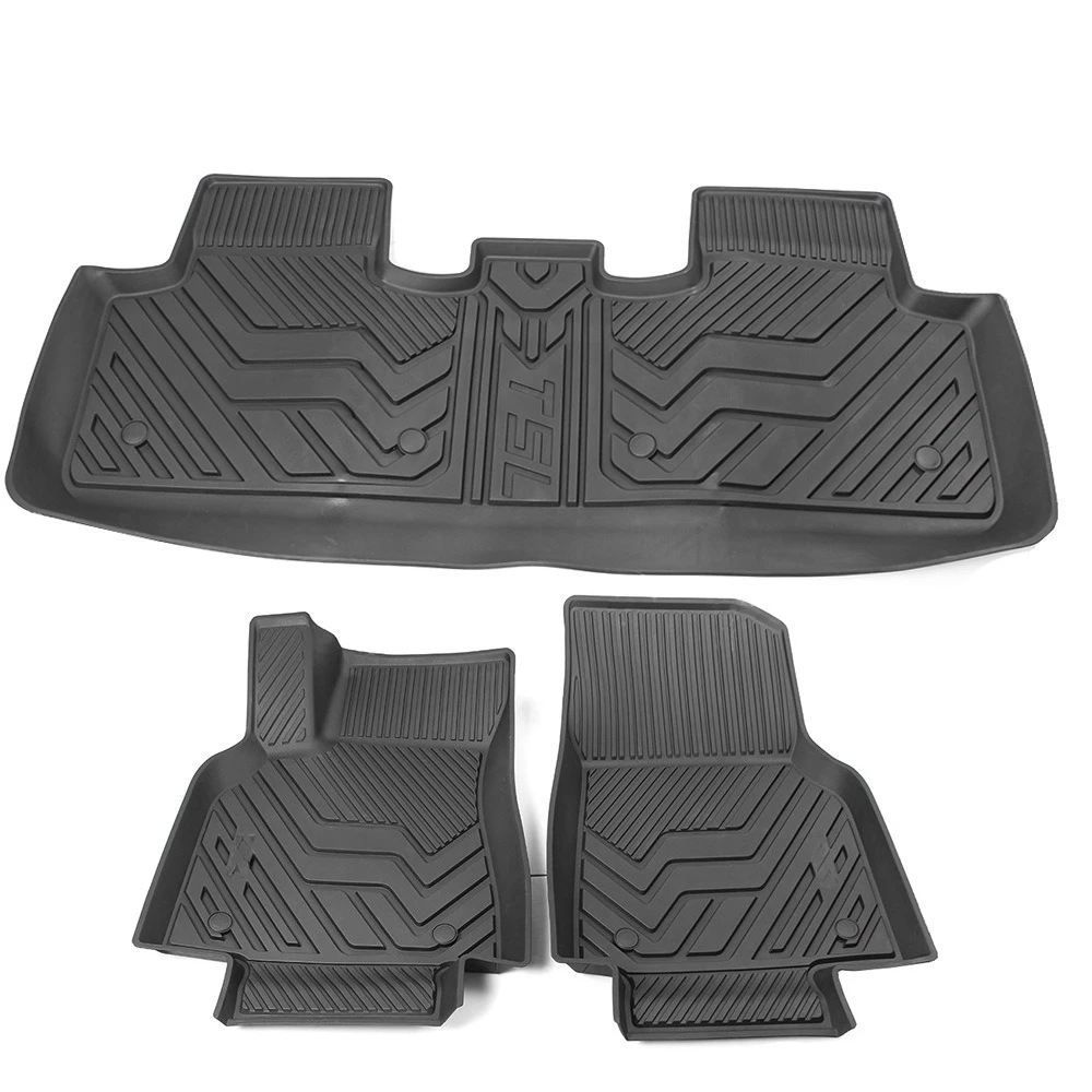

For Tesla Model Y 2020-23 Premium All-Weather Floor Mats LHD Custom-Fit Anti-Slip Embroidered Logo Interior Upgrade Accessories
