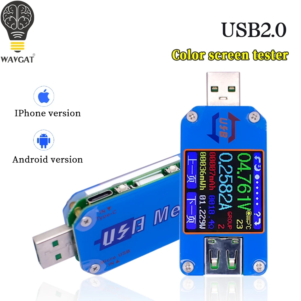 UM25 UM25C Voltage Current Meter USB 2.0 Micro USB Type-C LCD Voltmeter Ammeter Battery Charge USB Tester