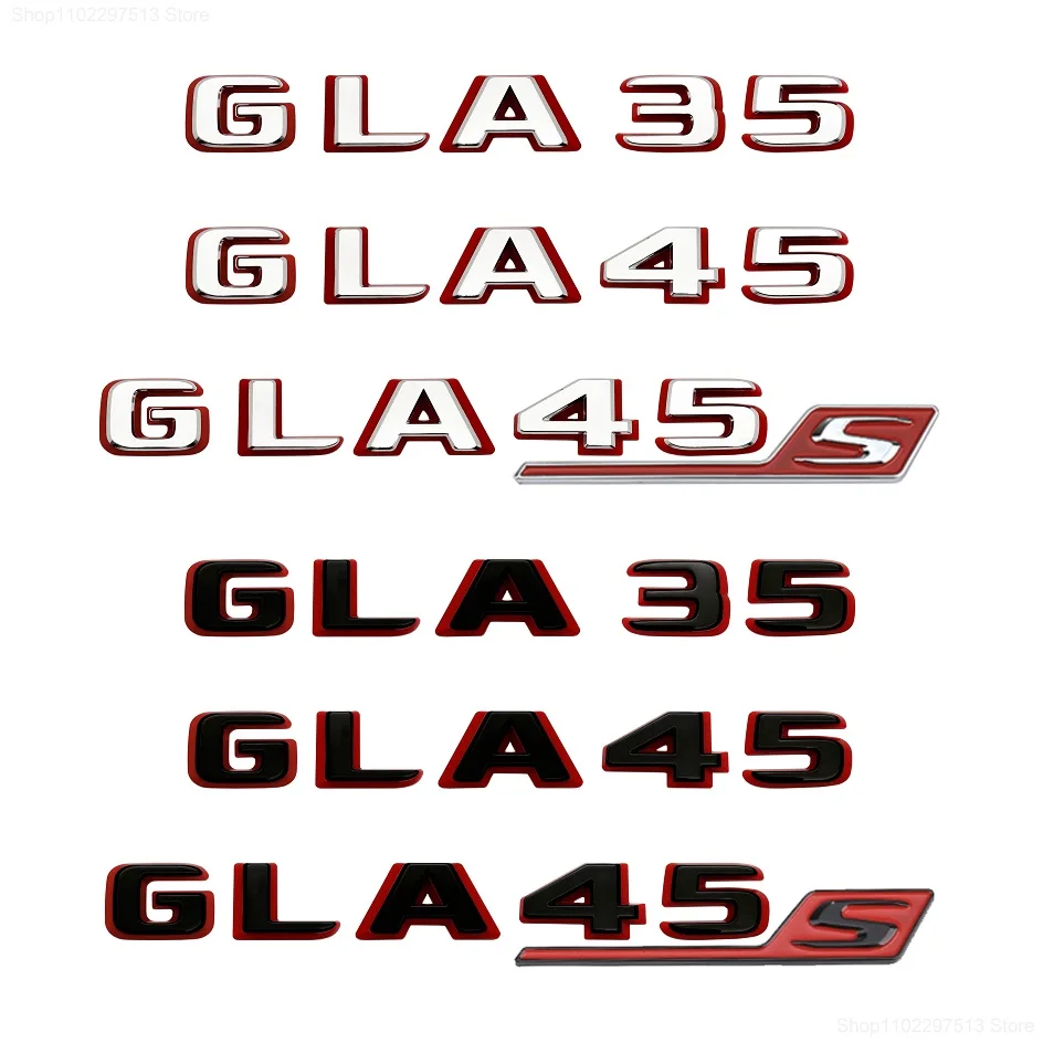 2024 New style Two tone Letters Numbers GLA35 GLA45 GLA45S Turbo 4matic+ for Car Fender Trunk Rear X156 Sticke