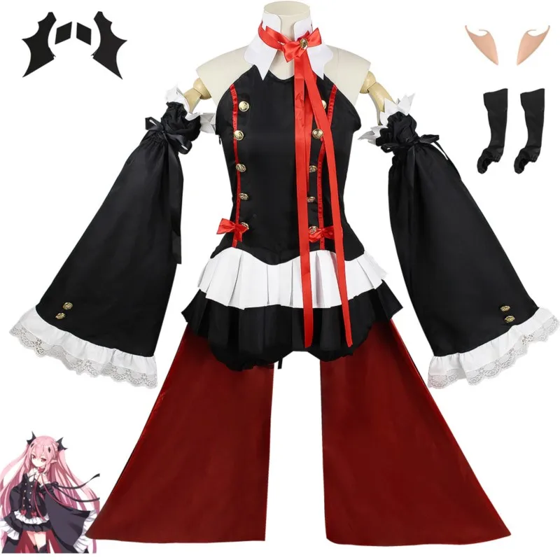 Seraph Of The End Krul Tepes Cosplay Costume Uniform Anime Krul Owari No Seraph Witch Vampire Curl Tepes Clothes For Women XXXL