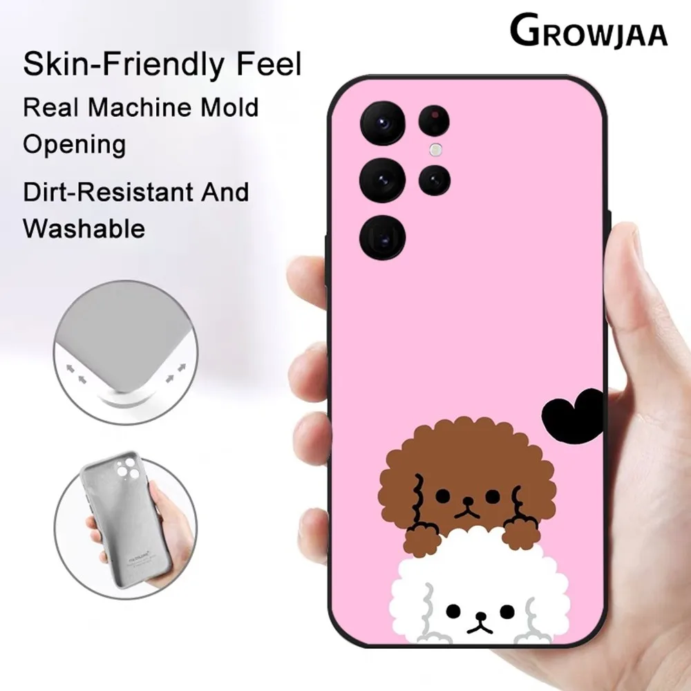 

Cartoon Poodle Phone Case for Samsung Galaxy S24 Ultra S22 S23 Ultra S21 S20 Protective Silicone Funda Cute Phone Case