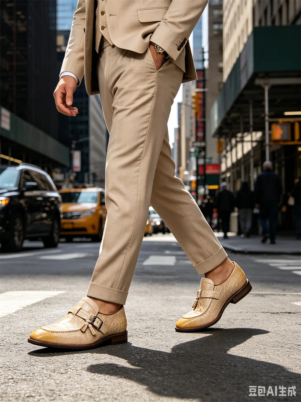 Men's Crocodile Pattern Monk Strap Loafers Genuine Leather Tassel Slip On Formal Business Dress Shoes Casual Office Wedding
