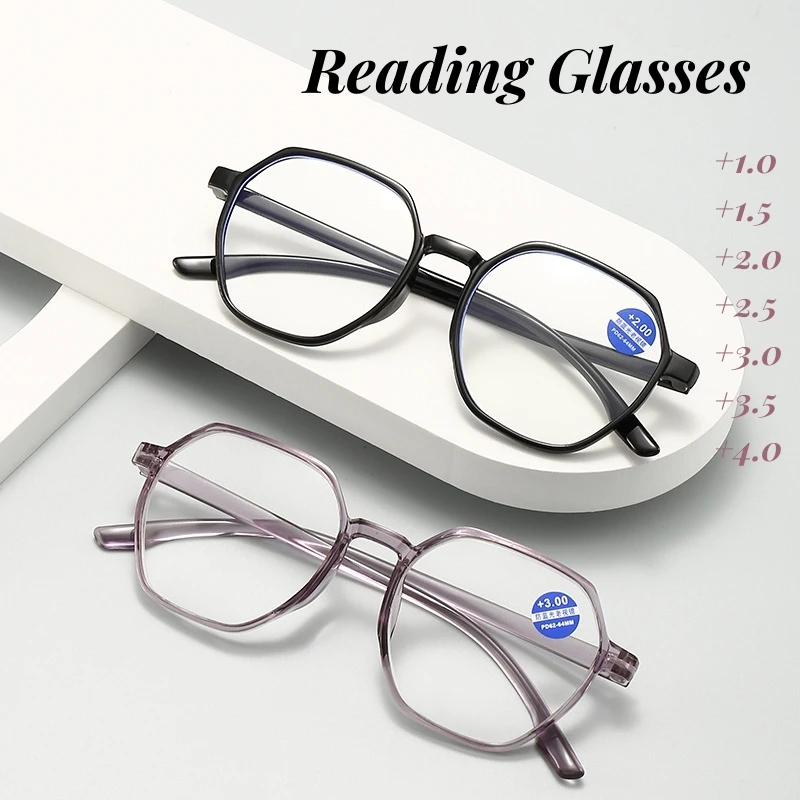 Vintage Transparent Reading Glasses Men Women Anti Fatigue Computer Eyewear Retro High Definition Diopter Eyeglasses+1.0 To+4.0