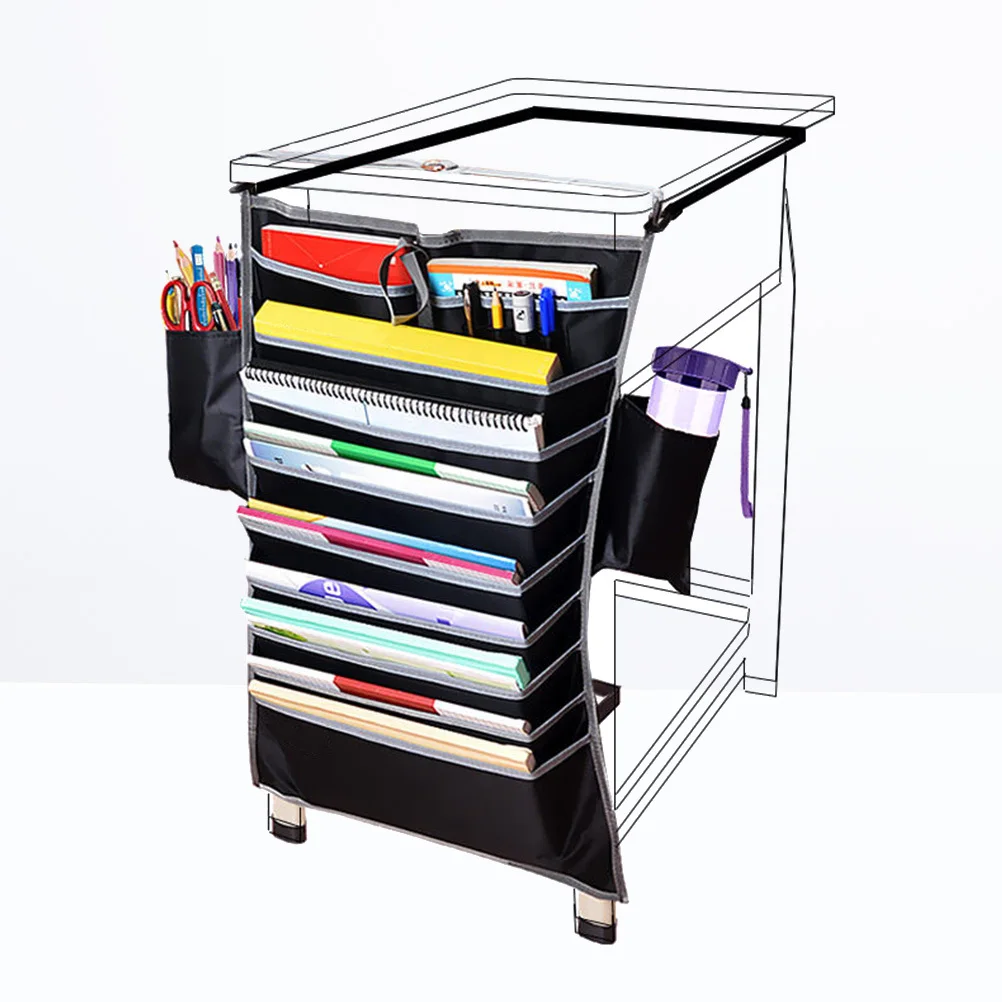 

Desk Hanging Bag Oxford Fabric Large Capacity Organizer For Books Files Pens Water Bottle Book Bags For Student Desks