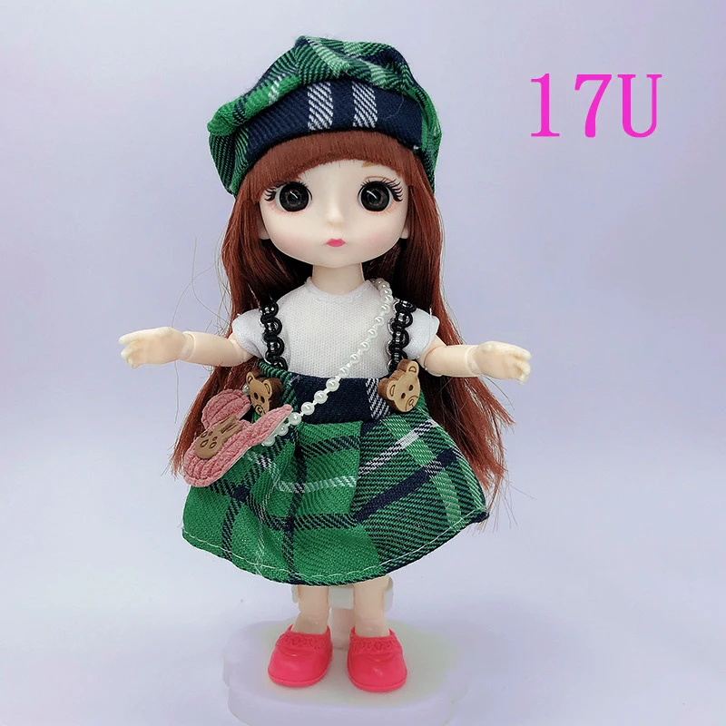 

Hoodie Sports Bjd Doll 16cm Cartoon Dolls with Clothes 13 Joints Random Head Fashion Girl Boy Dress Up Toys for Girls Kids Gift