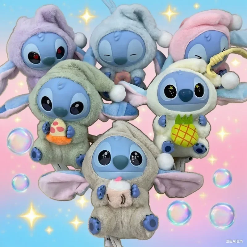 

Виниловая слепая коробка Disney Stitch «Eat Something Before Sleep», плюшевые подвесные куклы, загадочные настольные игрушки, подарки на день рождения, Рождество