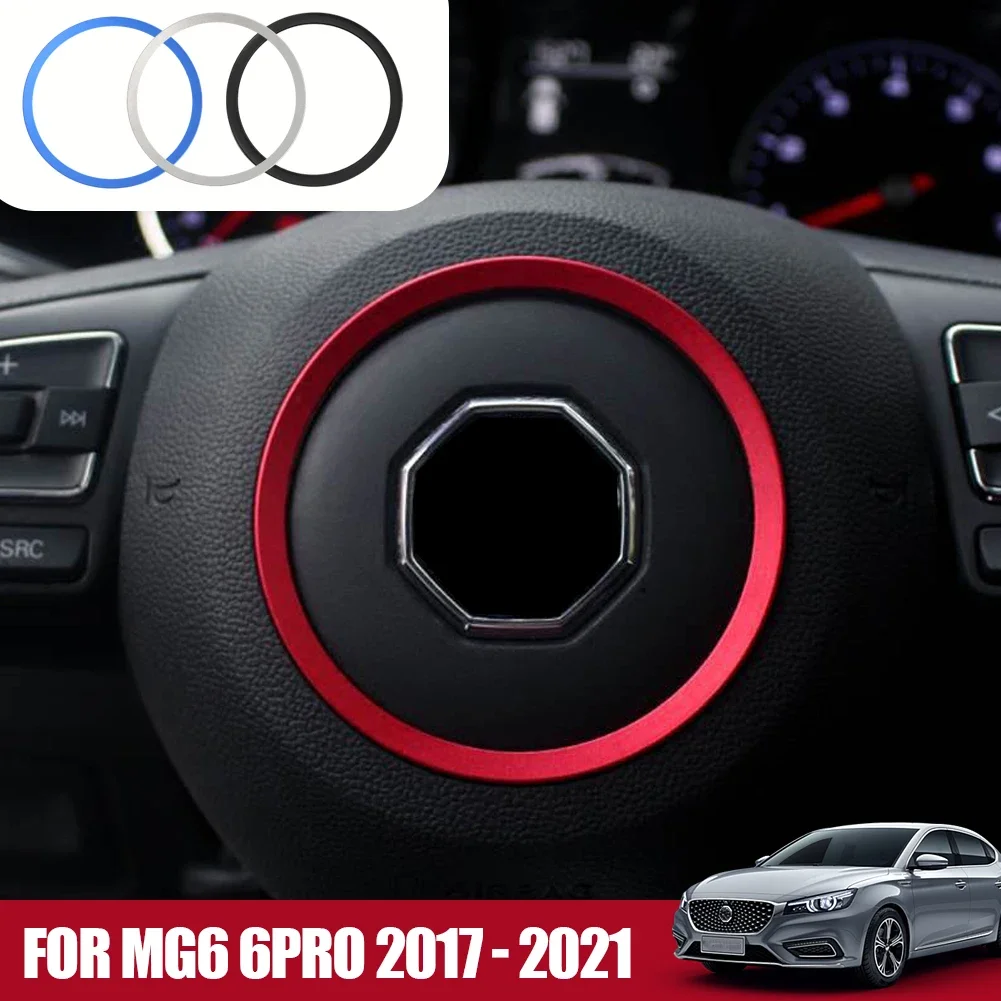 Car Steering Wheel Decoration Aluminum Alloy Ring Circle Sticker Interior Styling for MG6 6pro 2017 - 2021