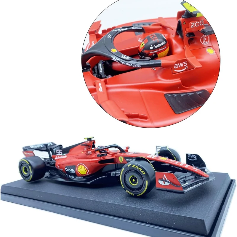 Bburago 2023 New Racing Car Ferrari 1/18 F1 SF23#16 Leclerc #55 Sainz Diecast Model Car Display Ornaments Collection Gift