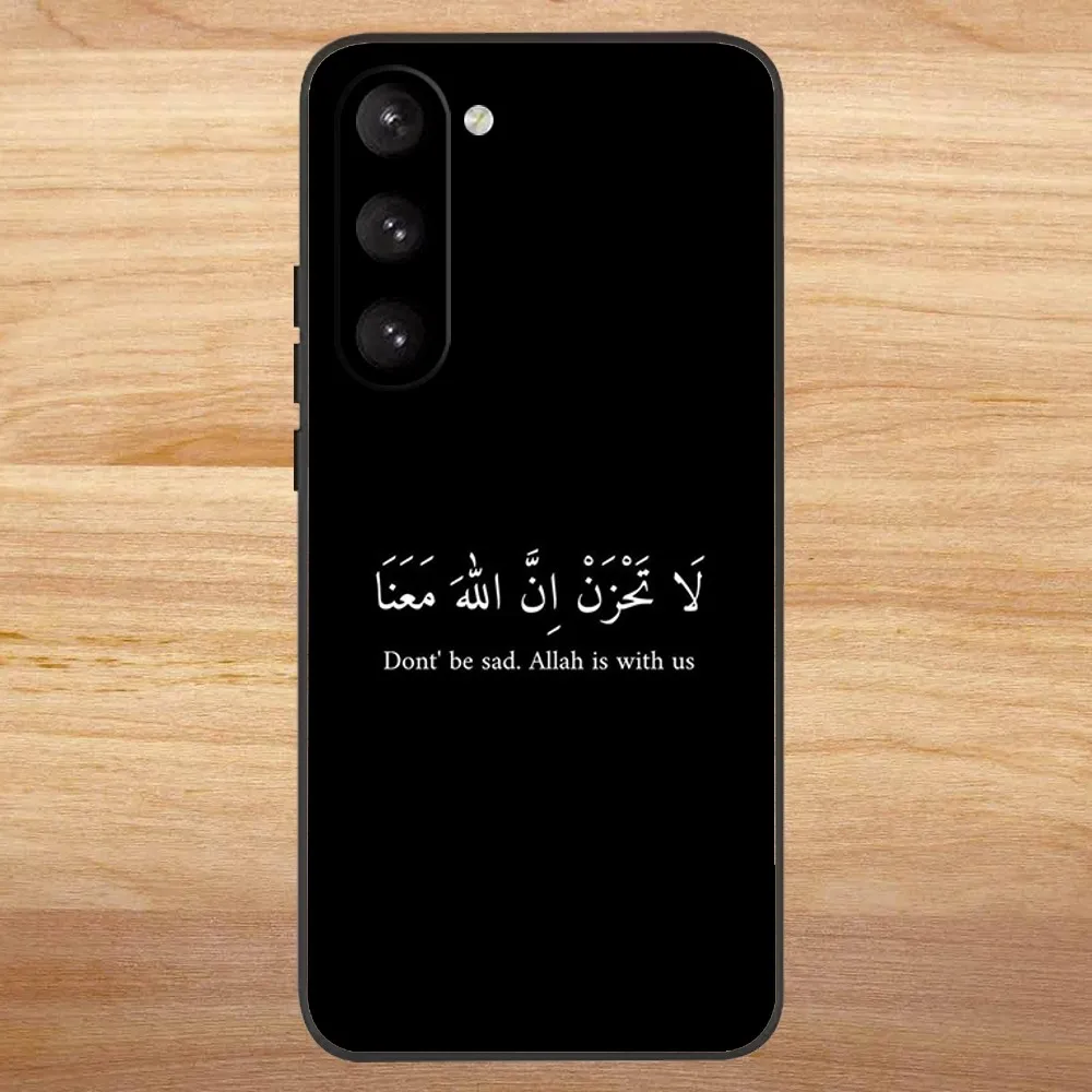 Lyrics Quotes Islamic Phone Case For Samsung S23,23,22,30,21,10,9,Note20 Ultra,Lite,Ultra,5G,Plus,FE,Black Soft Case