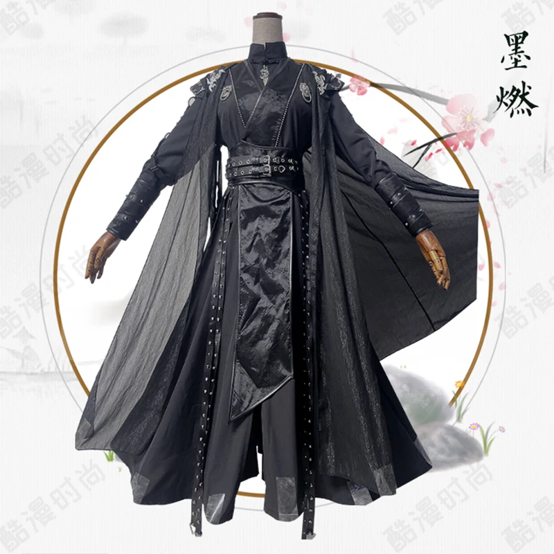 

Erha And His Master White Cat Cosplay Costume Mo Ran Cos Black Hanfu Suit Wig Ancient Clothing Training Clothes Role Play Anime