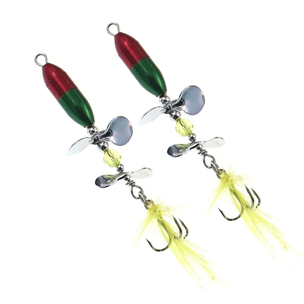 1PCS Rotating Spinner Sequins Fishing Lure 10g/7cm Artificial Wobbler Bait With Feather Fishing Tackle For Bass Trout