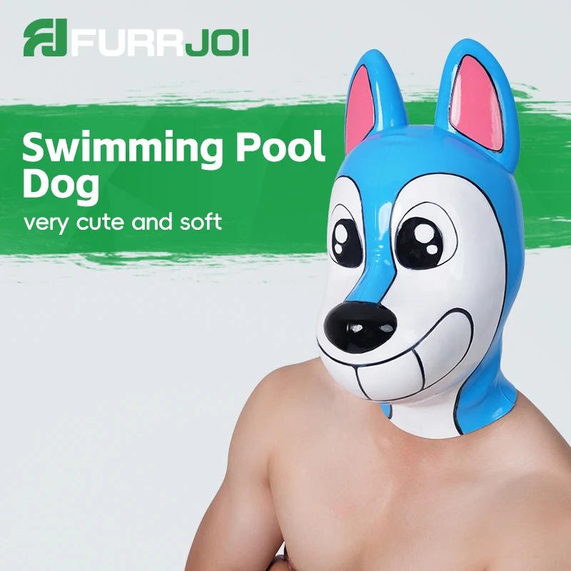

Furrjoi Silicone Pool Toy Headgear Full Head Dog Hood Latex Furry Fetish Fursuit Mask Customizable Cosplay Costumes