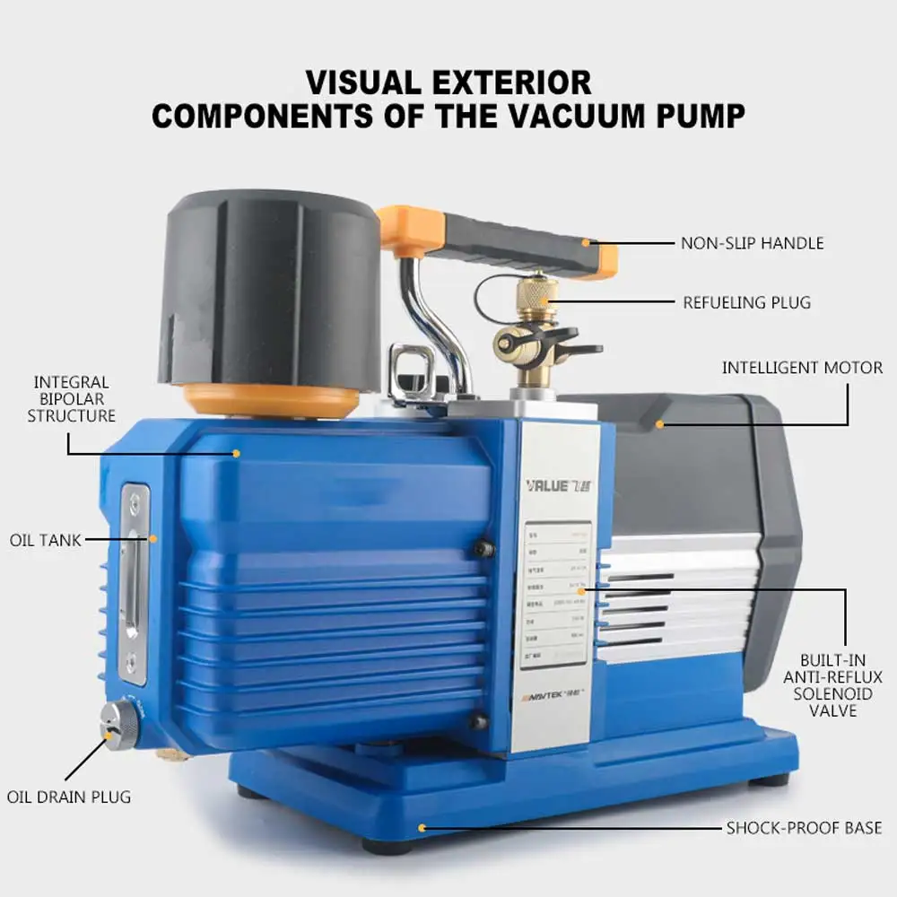 VRP-15D Vacuum Pump Suitable for Large-scale Cold Storage Air Conditioner Maintenance Aspirated Portable 7L R32