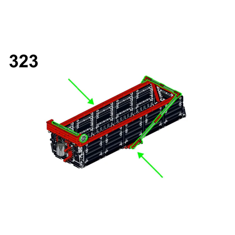 MOC-93339 Model Blok Bangunan Truk Pengangkut Sampah 1748 Bagian MOC Kreatif Hadiah Mainan Blok Bangunan Ulang Tahun Anak Laki-laki