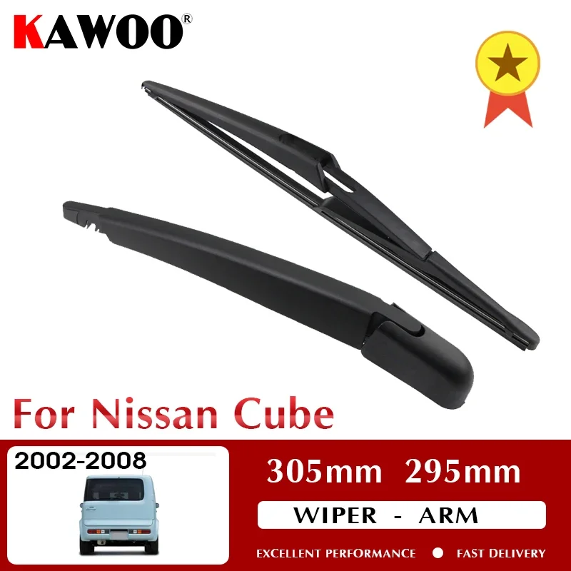 KAWOO Car Rear Wiper Blade Blades Back Window Wipers Arm For Nissan Cube Hatchback 2002-2008 305mm Windscreen Wiper