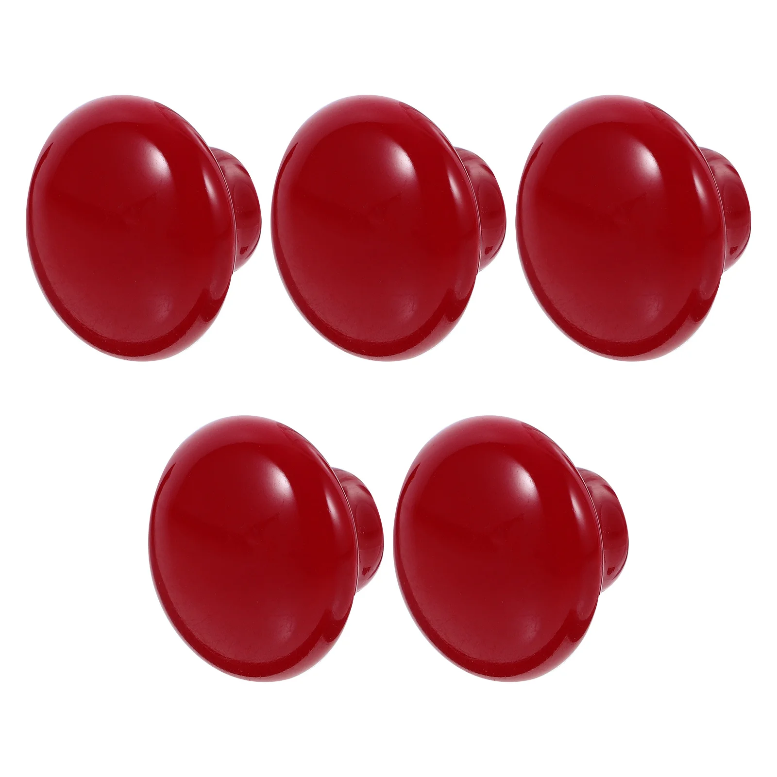5 قطعة مقابض باب سيراميك مستديرة مقابض سحب مادة صلبة متينة لخزانة ملابس بأدراج مقاس أحمر S 24 مللي متر