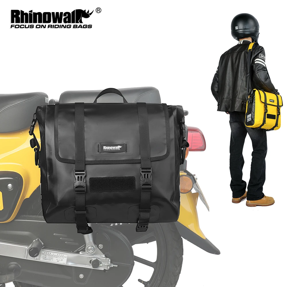 Rhinowalk Motorcycle Side Bag 15L Quick Release Waterproof Motorcycle Saddle Bags Shoulder Bag Motor Storage Pack Accessories