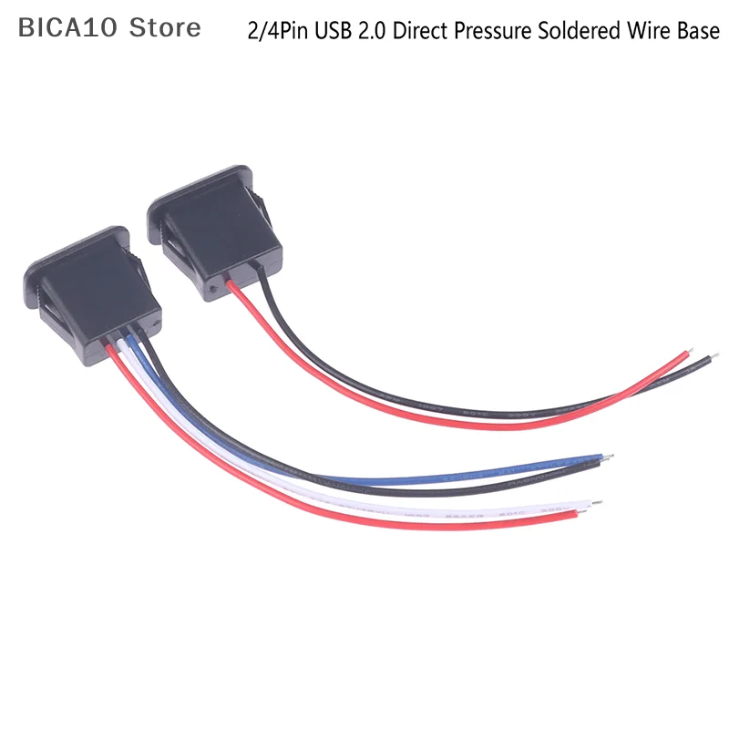1 buah 2 Pin 4 Pin USB 2.0 konektor Port pengisi daya USB 2.0 Jack wanita dengan kabel pengisi daya USB soket Dropship