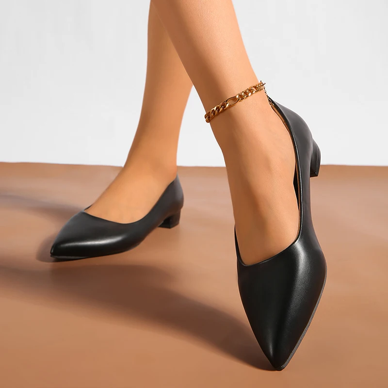 Pointed Toe Women Heeled Shoes Designer Shallow Casual Shoes Autumn Fashion Cozy Woman Pumps 2025 Trend Brand Mujer Zapatillas