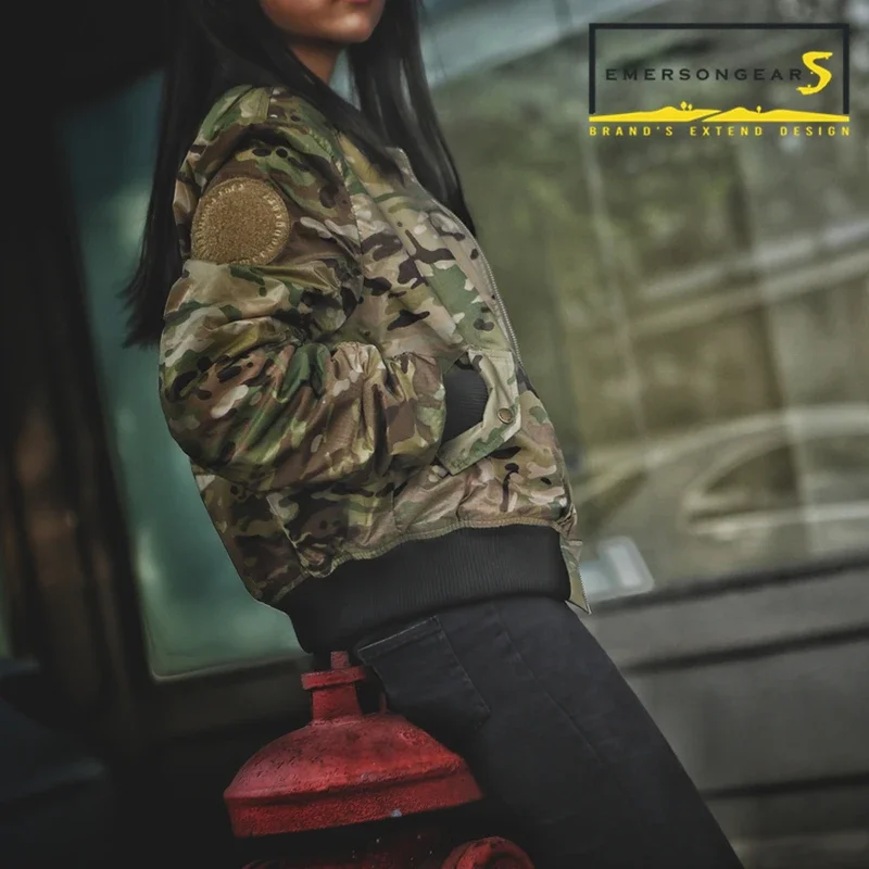 Emersongears feminino ma1 estilo thermolite jaqueta tático quente inverno camoflage softshell casaco ternos commuter caminhadas diárias