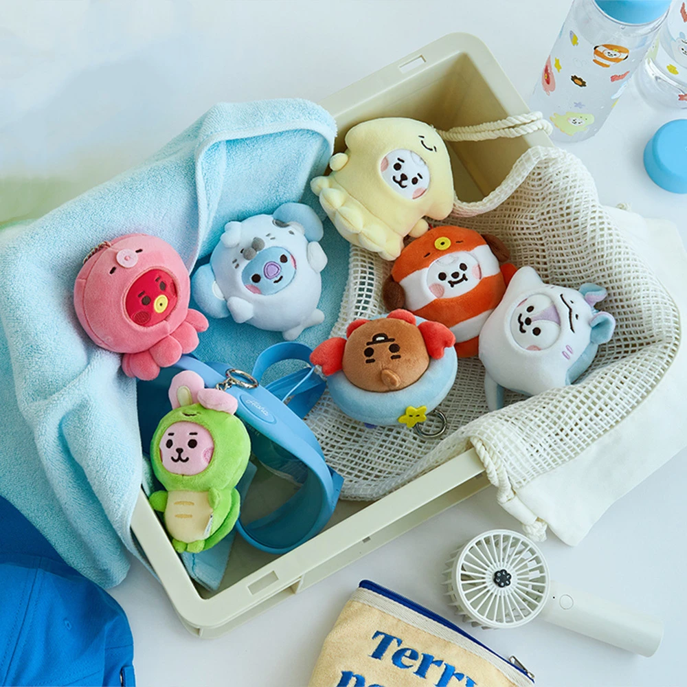 Kawaii BT21 Tata Rj Chimmy Cooky Shooky Mang Koya Cartoon Plush Keychain Pendant Girl Bag Pendant Give Gifts To Girlfriend