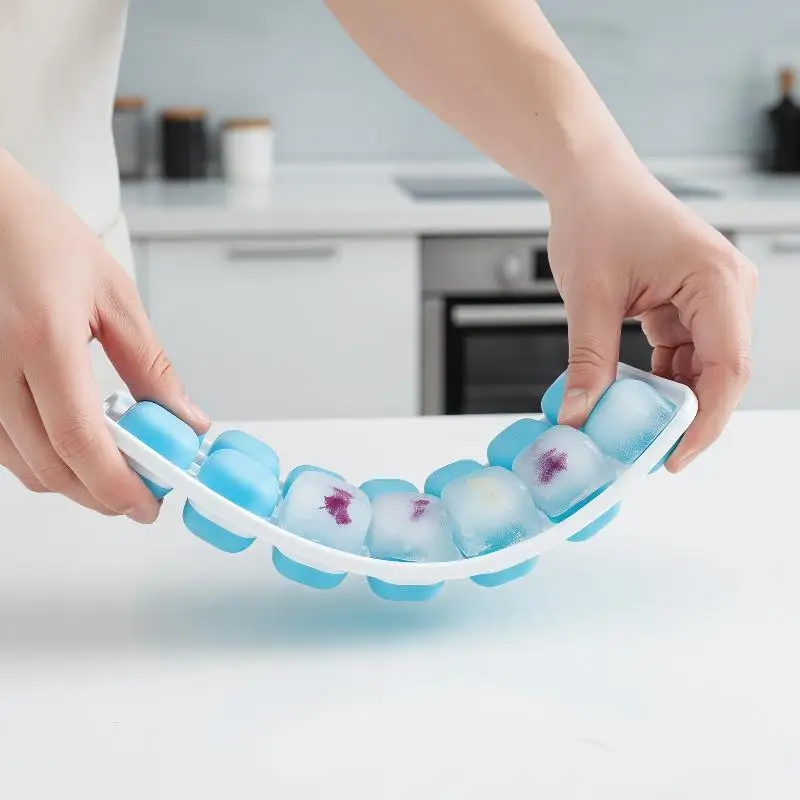 Eco-Friendly 14 Grid Silicone Ice Cube Tray Perfect for Parties and Events