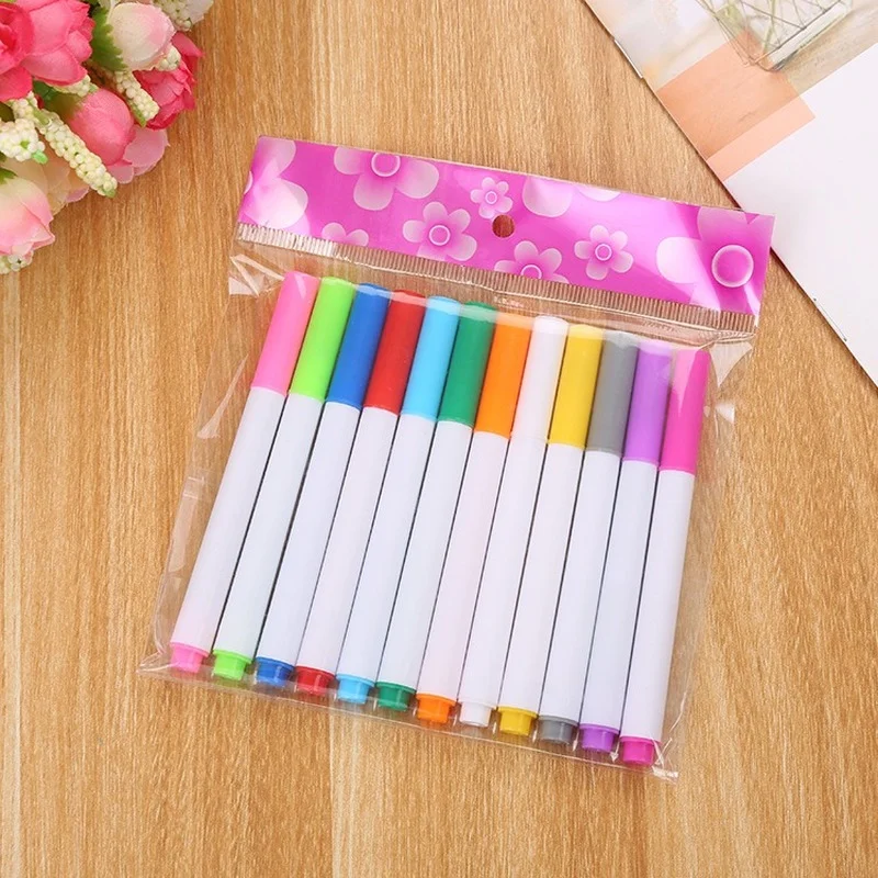 12 Color/set Liquid Chalk Markers Pen Bright Neon Pens For Glass Windows Blackboard Markers Teaching Tools Office