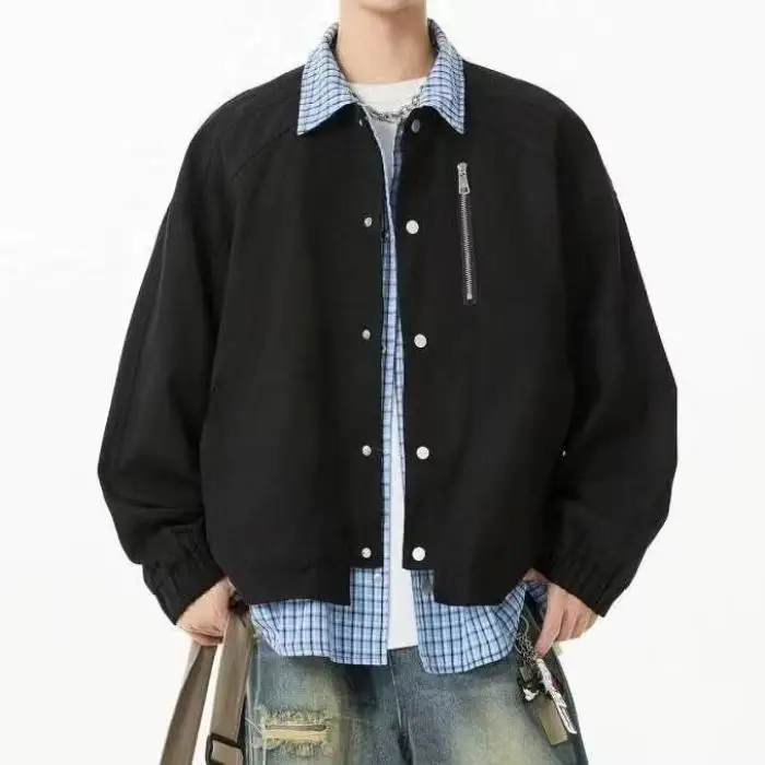 

Осень-зима, свободный крой, повседневная куртка с вышитым клетчатым воротником, женская верхняя одежда, искусственная двухсекционная цветная блузка, дизайн