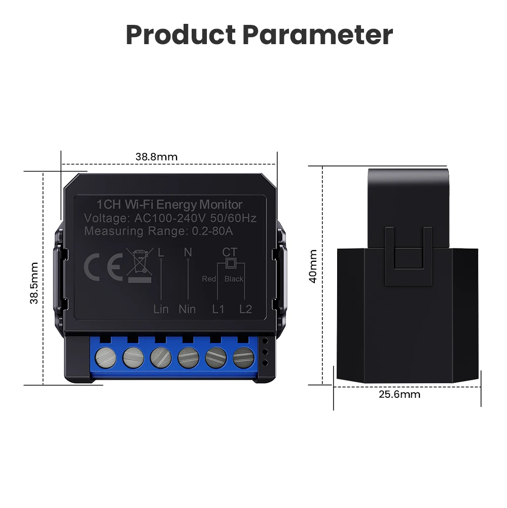 AVATTO Tuya Smart WiFi Two-way Bilateral Energy Meter 80-300A AC110V 220V KWh Power Electricity Consumption Monitor