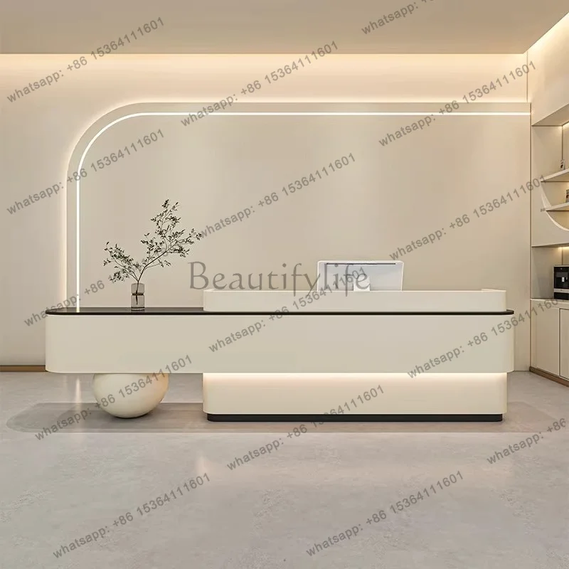 LJY Company Beauty Reception Desks Luxury Design Minimalist Aesthetic Reception Desks Unique Best Mostrador Commercial Furniture