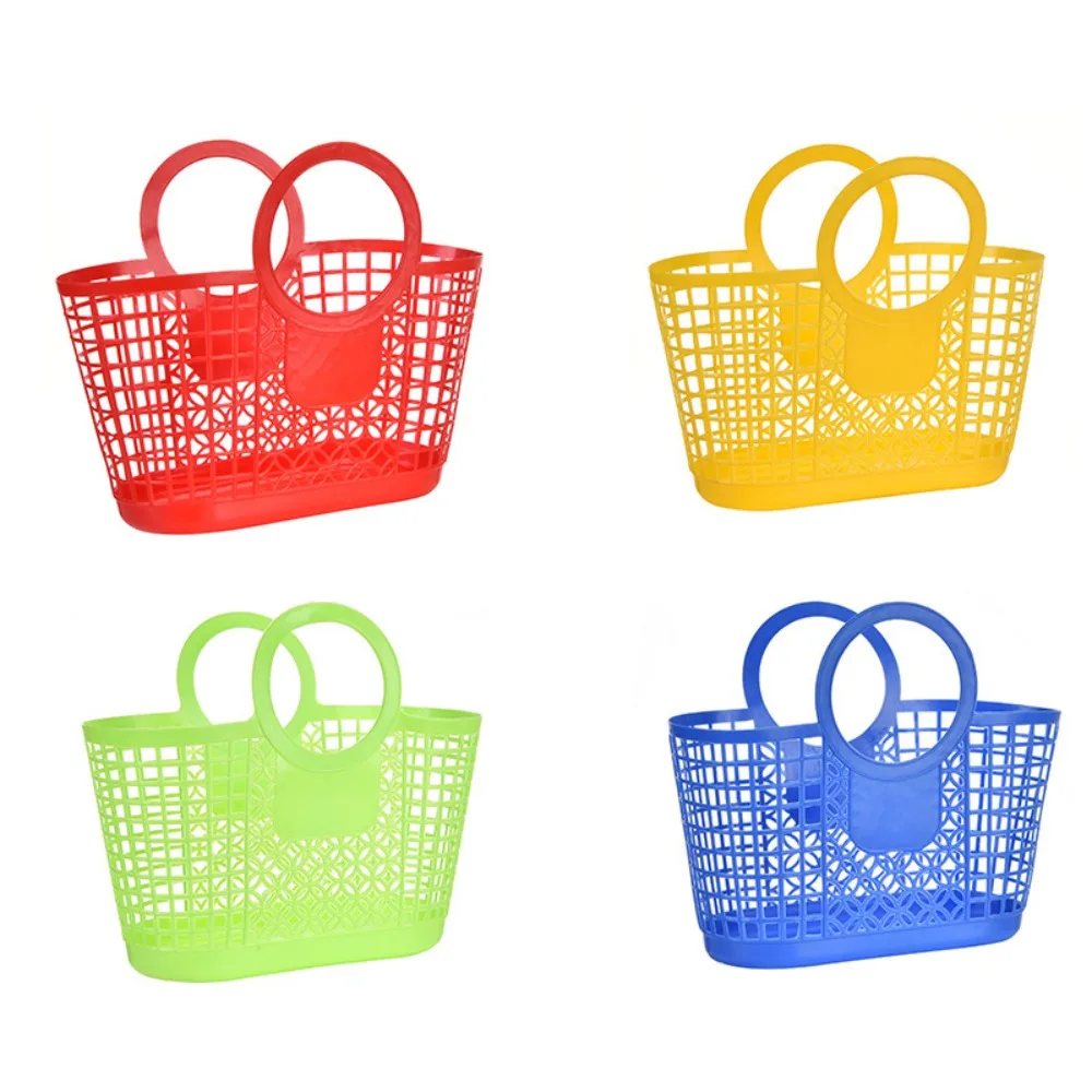 New Plastic Hollow Basket Functional Toy Organizer Washing Basket Bathroom Accessories Simple Bath Basket