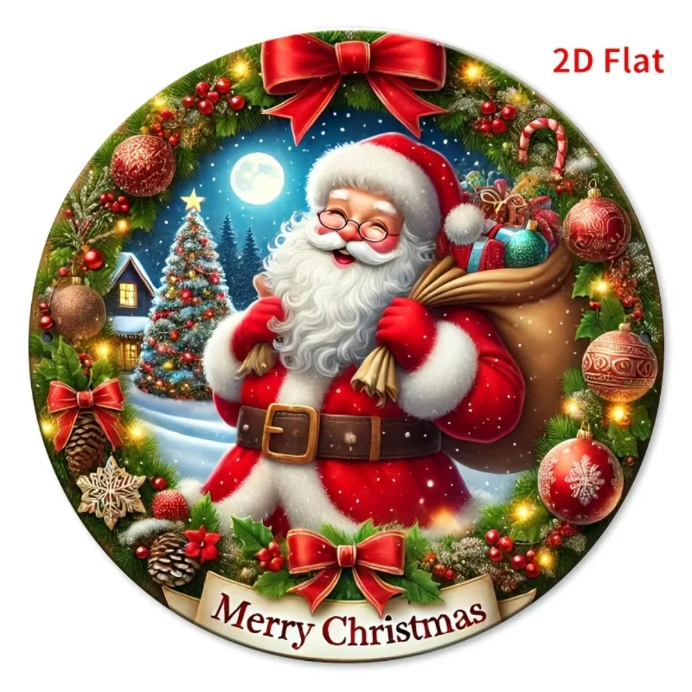 Christmas Merry Wall Decor, 7.87x7.87 Inches (20x20 Cm), Waterproof Dustproof, Festive Aluminum Sign for Restaurant