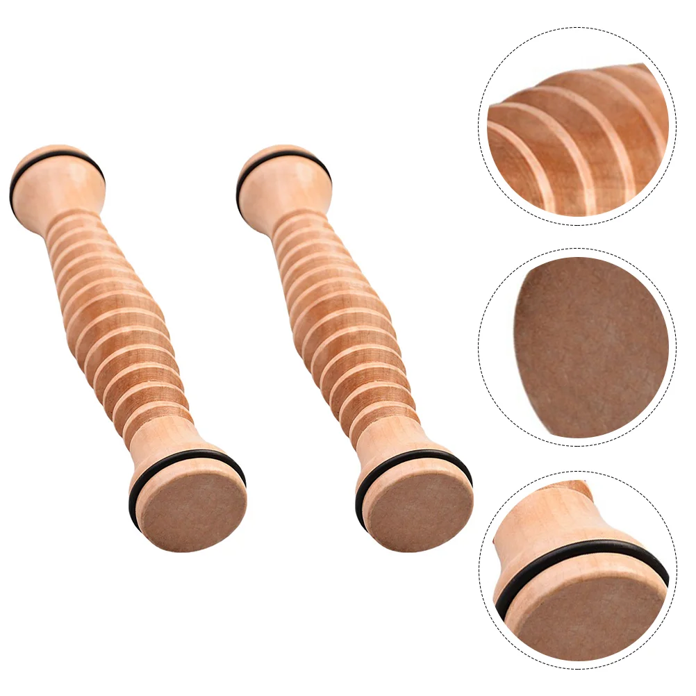 

2 Pcs Wooden Massage Stick Massager Roller Tools Device Compression Foot Feet Rollers Household Electric Cane Massages