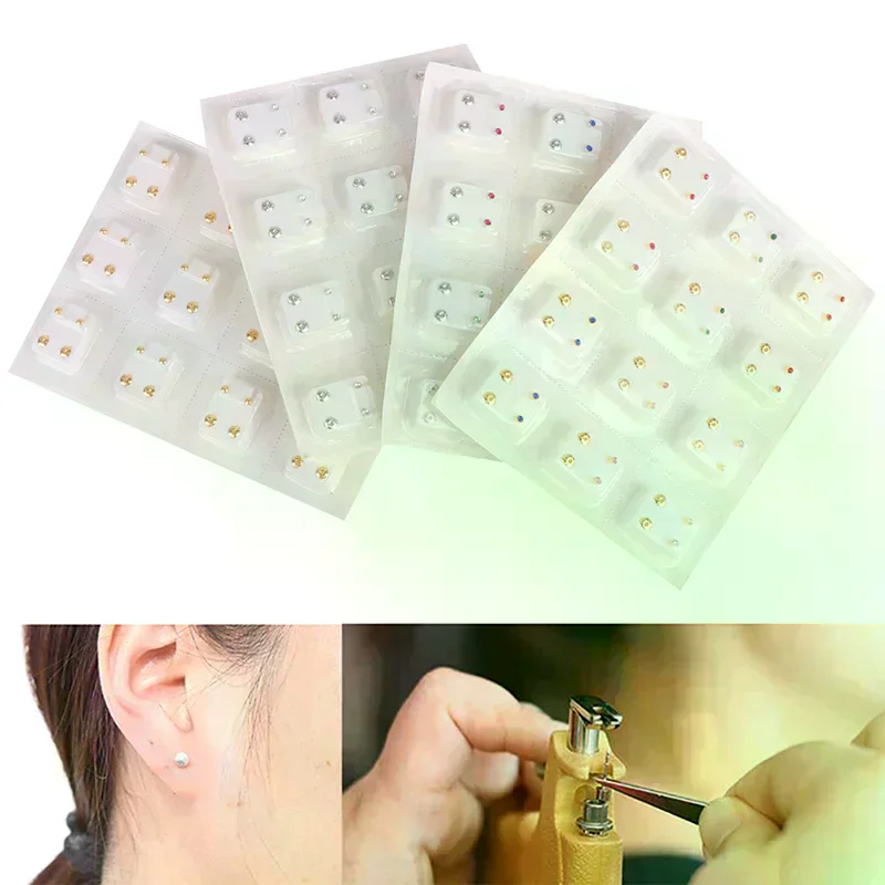 /YOV/Earrings Piercing Tool Ear Stud Surgical Steel Earrings Women 24Pcs