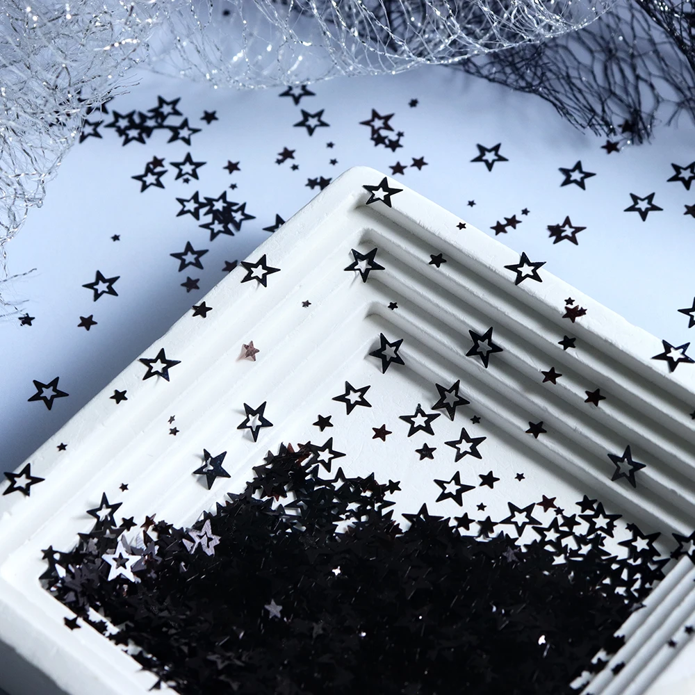 5g Little Star Sequins Epoxy Resin Mold Fillers Black Hollow Stars Glitter Flakes Resin Craft Filler DIY Earring Keychain Making
