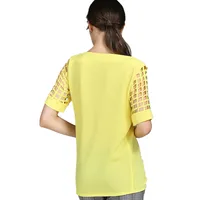 Summer Fashion Women Blouses & Shirts Hollow Out Sleeve Slash Neck Chiffon Blouse Plus Size - Image 2