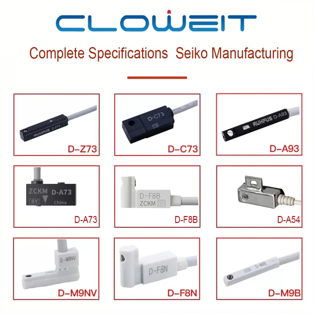 Cloweit Proximity Reed Switch 2-wire 3-wire Magnetic Switch Sensor D-A93/C73/3C-D-Z73L/D-M9N/M9B/M9P Cylinder Sensor