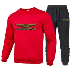 Abbigliamento sportivo + pantaloni Set uomo donna Pullover maglioni Unisex pantaloni completi felpe in pile pantaloni sportivi Goldwing Sign tute